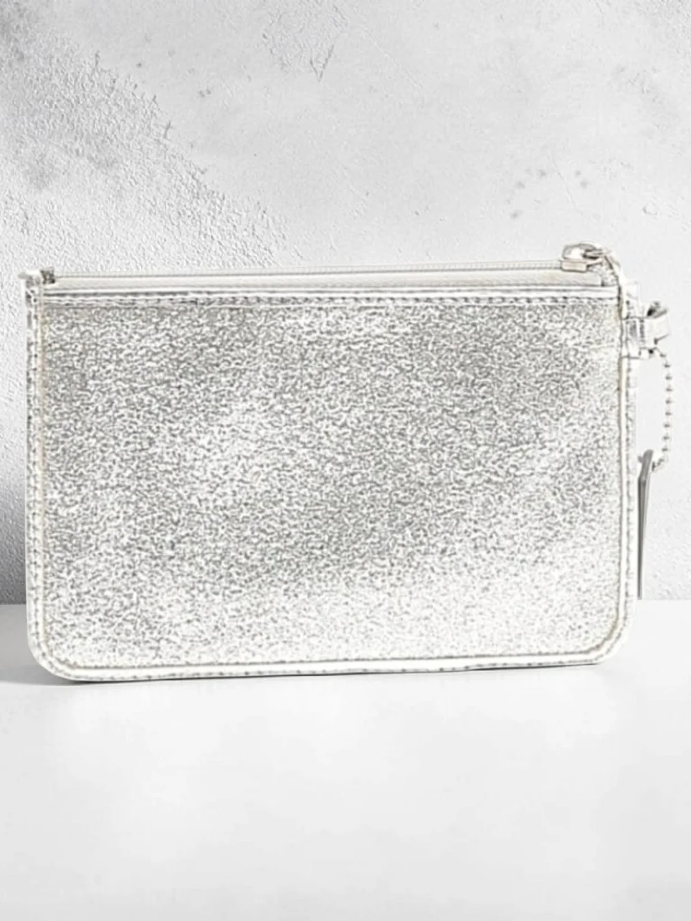 Coach Silver Glitter Wristlet Clutch - Picture 2 of 3
